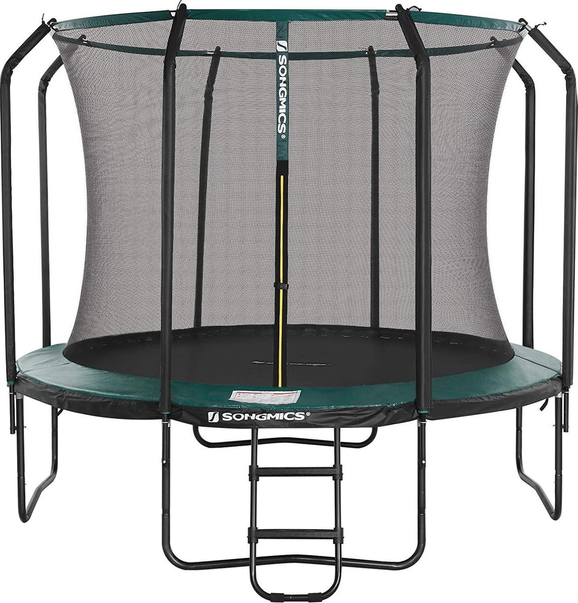 Nancys Trampoline Met Veiligheidsnet - Trampolines - Tuin - Ladder - Gevoerde Stangen - Zwart/Groen - Ø 305